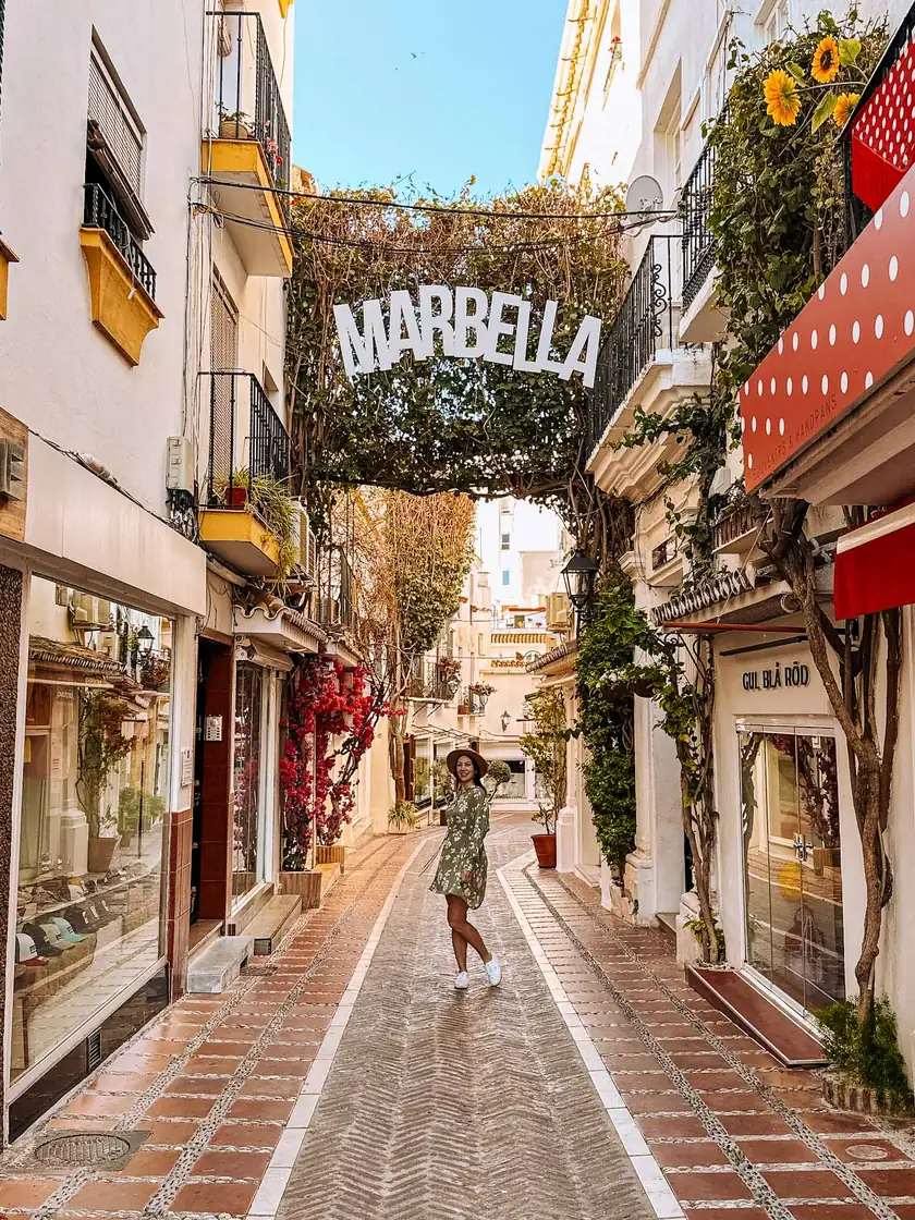 The old-town Marbella archway street, Costa del Sol, Spain